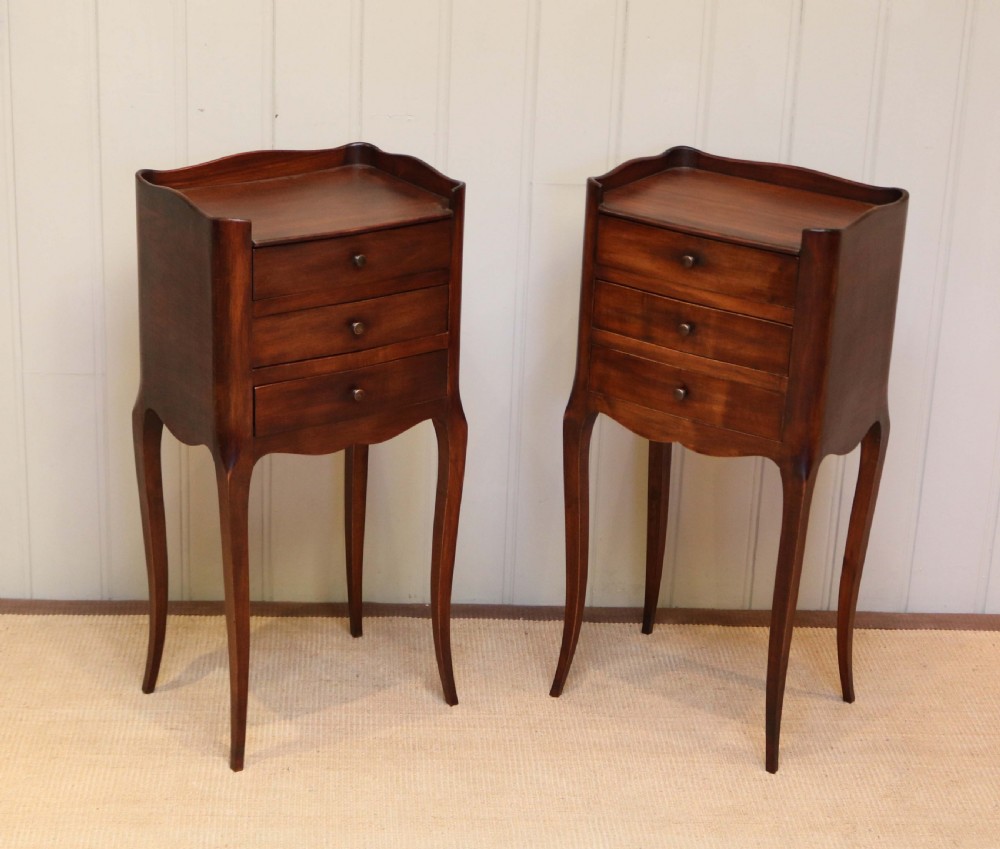 Pair Of French Cherry Wood Bedside Cabinets View II