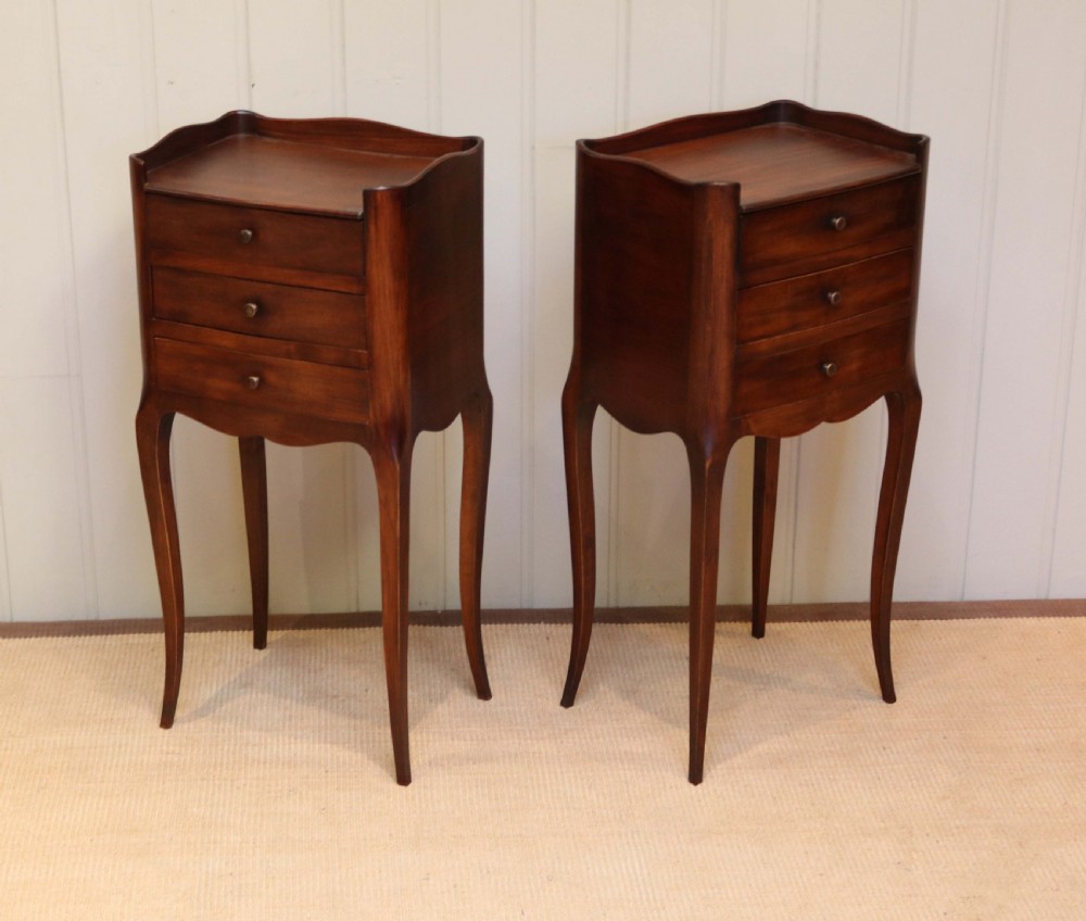 Pair Of French Cherry Wood Bedside Cabinets View III