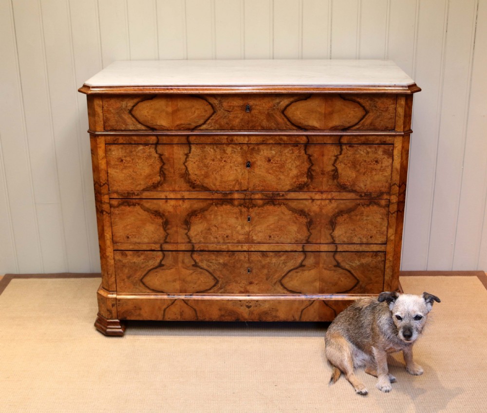 French Walnut Marble Top Commode View III