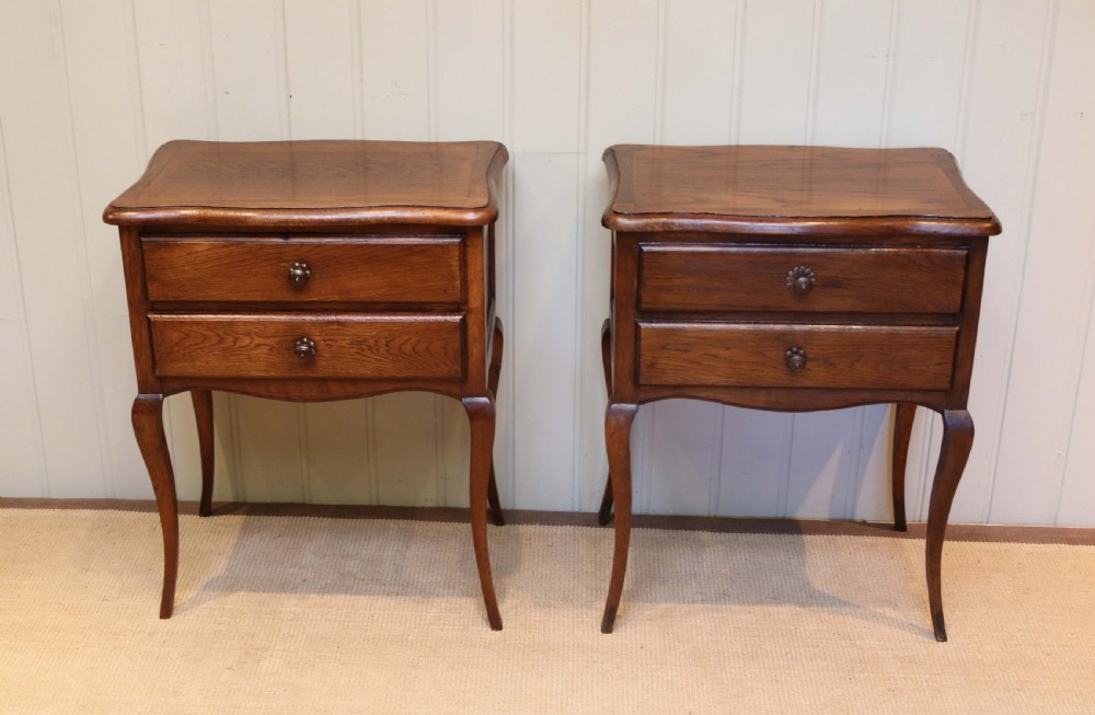 Pair Of French Oak Bedside Cabinets