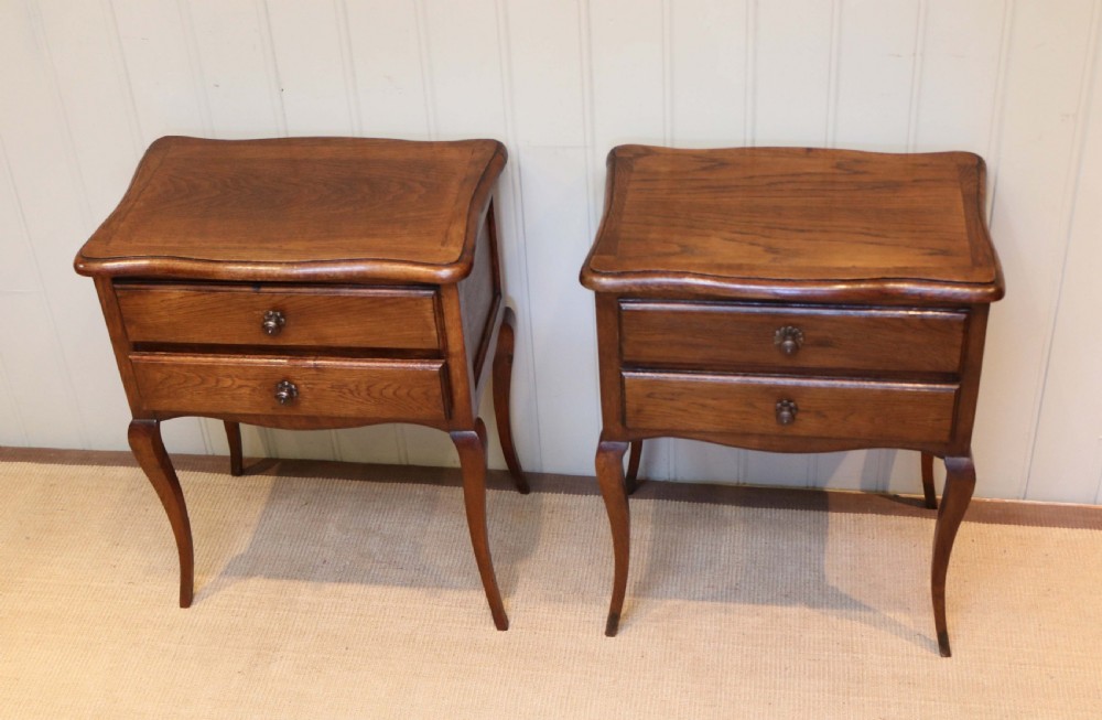 Pair Of French Oak Bedside Cabinets View V