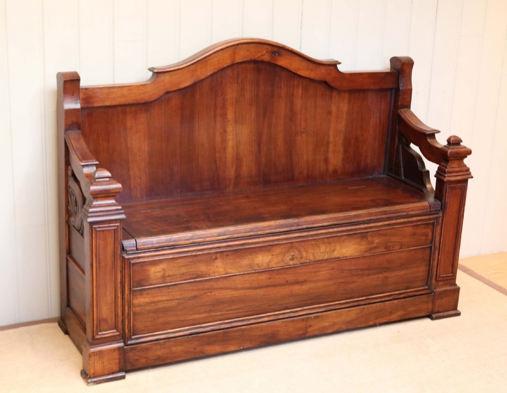 Late 19th Century French Cherry Wood Bench