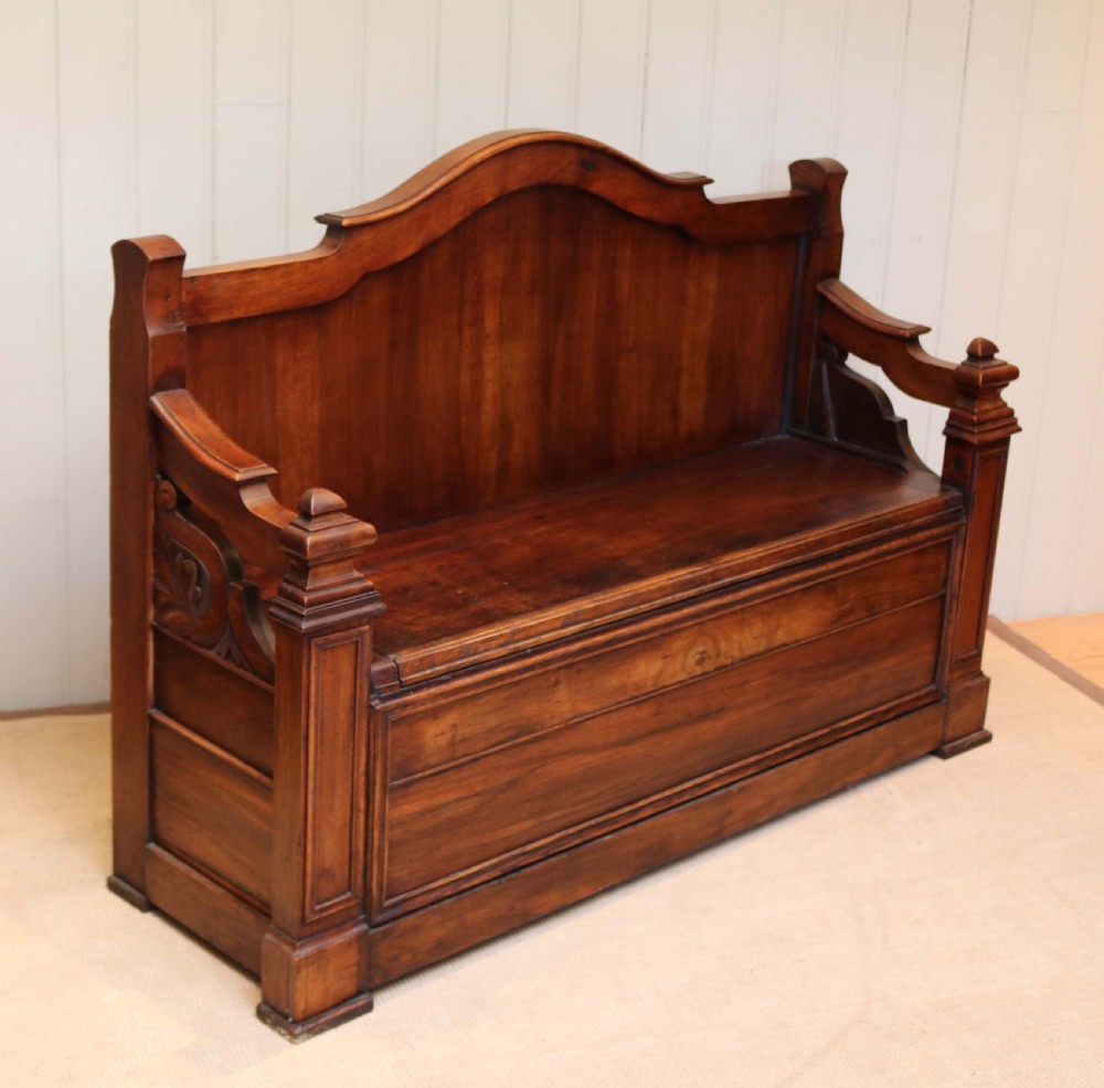 Late 19th Century French Cherry Wood Bench View V