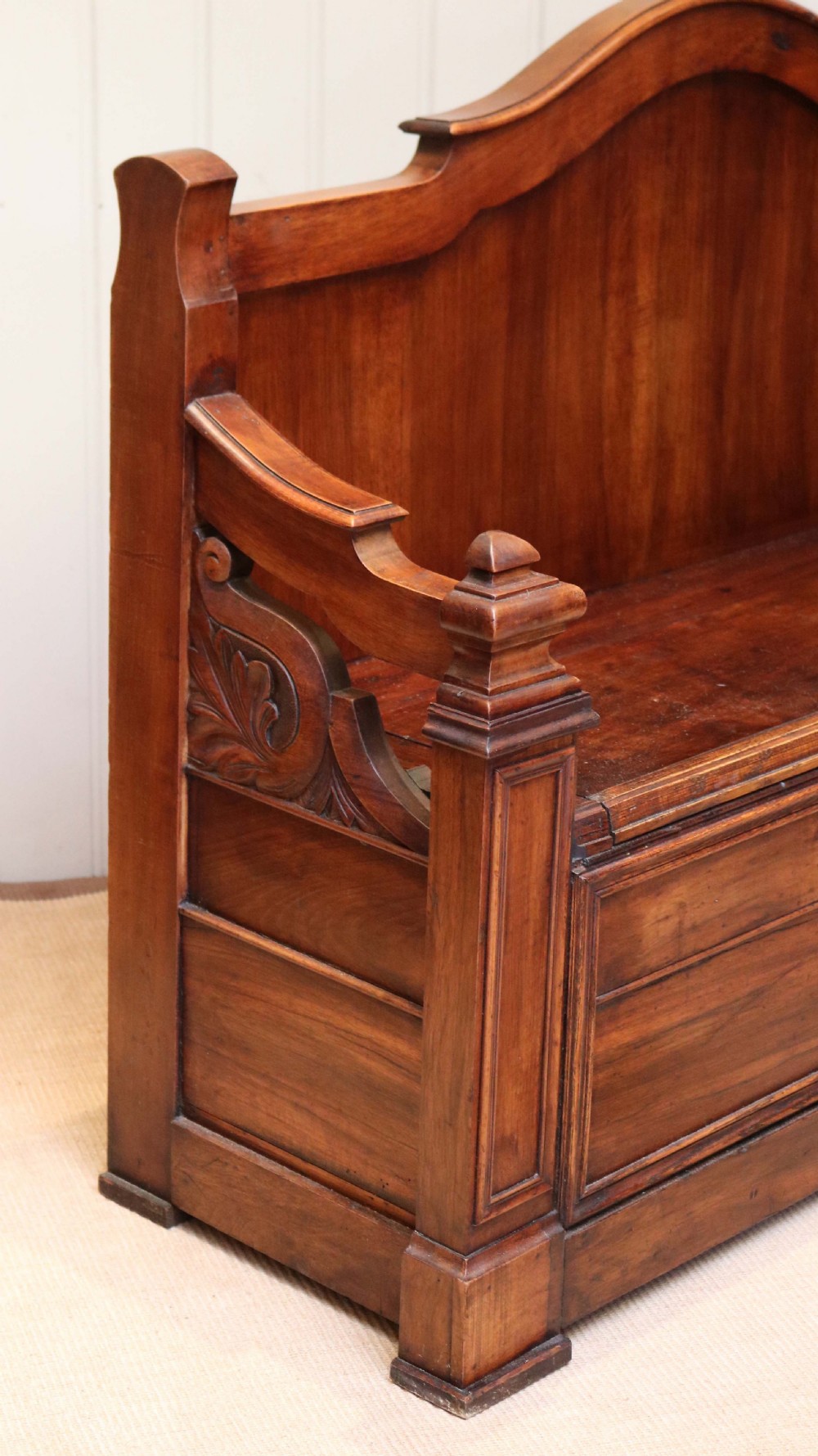 Late 19th Century French Cherry Wood Bench View VIII