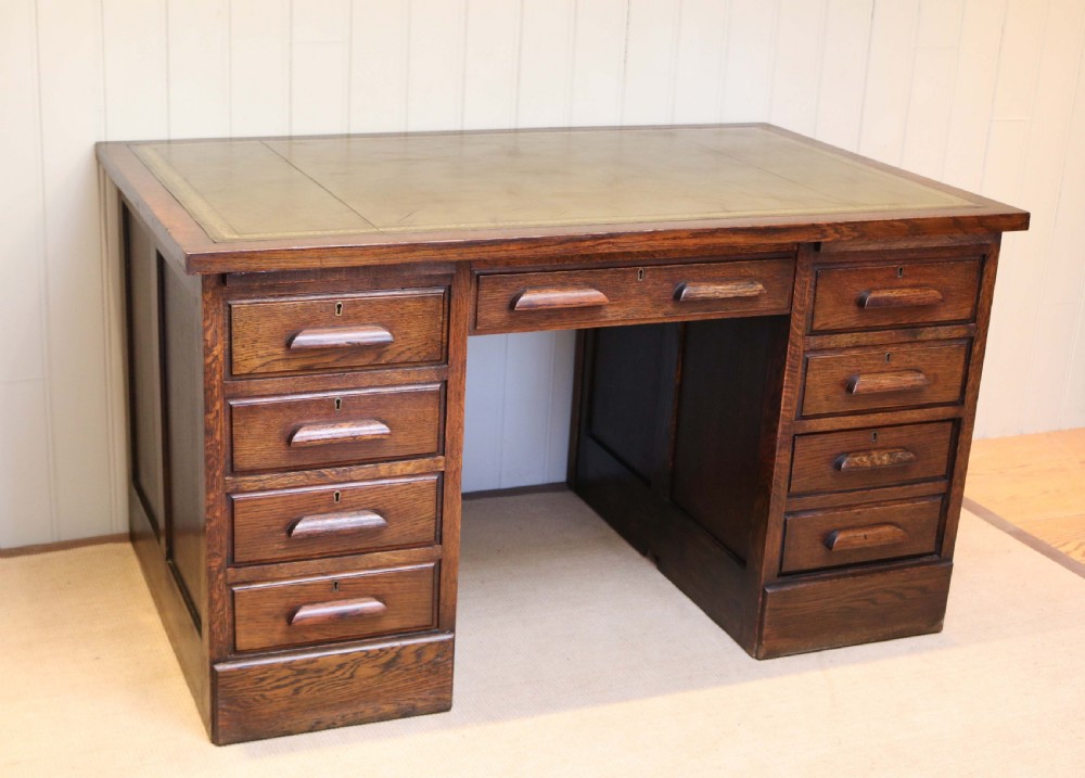Large Oak Pedestal Desk