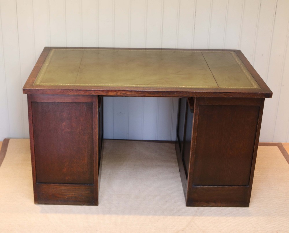 Large Oak Pedestal Desk View V