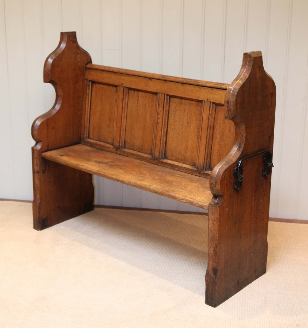 Solid Oak Church Pew View VI