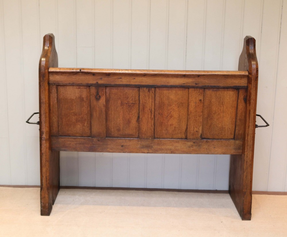Solid Oak Church Pew View VIII