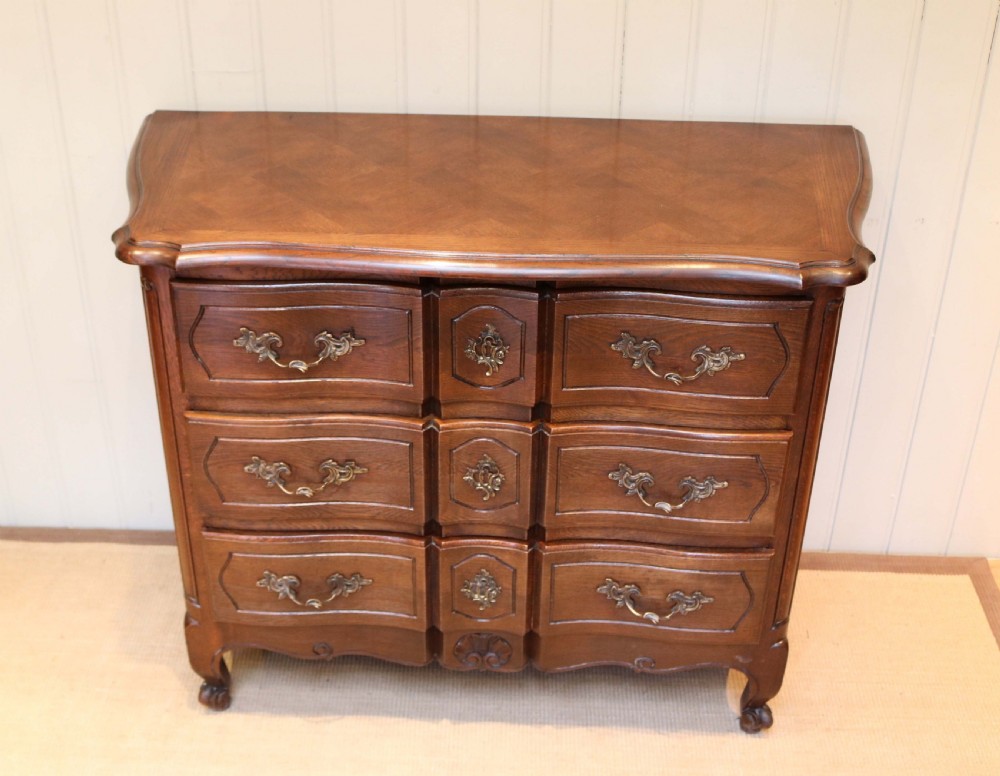 French Oak Serpentine Chest Of Drawers View III