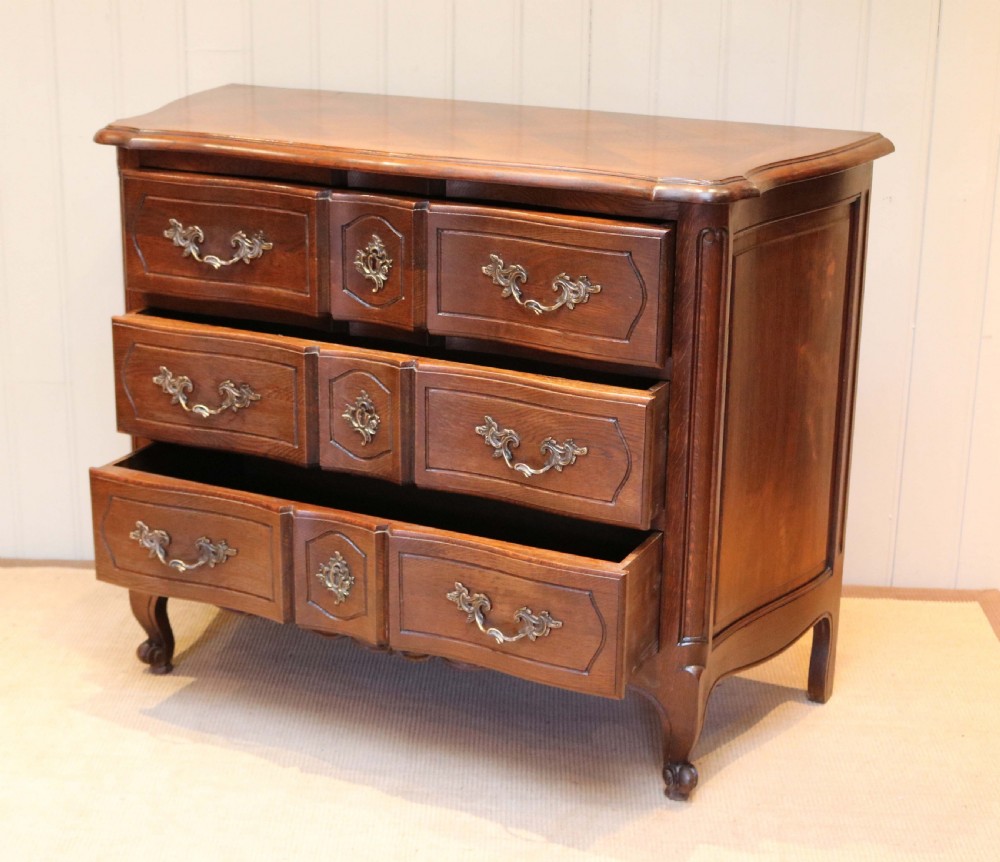 French Oak Serpentine Chest Of Drawers View IV