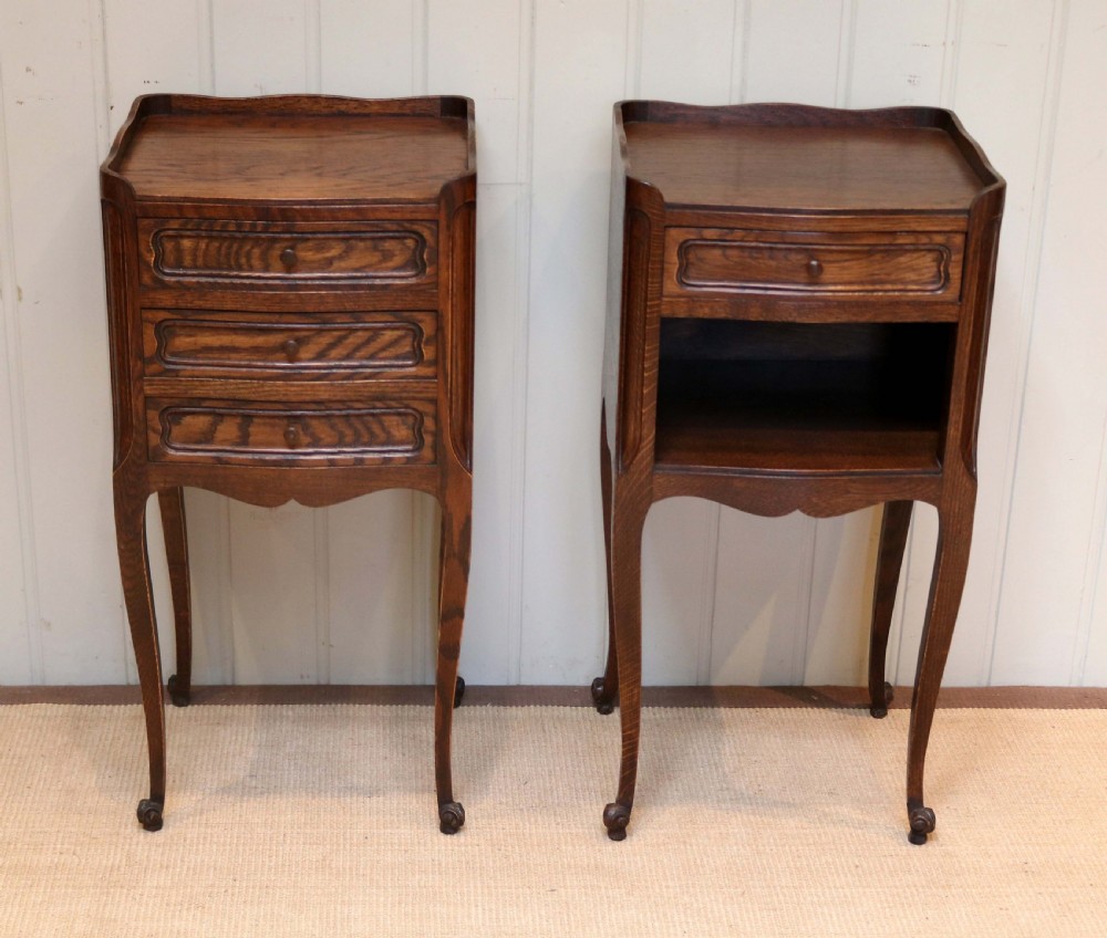 Pair Of French Oak Bedside Cabinets 