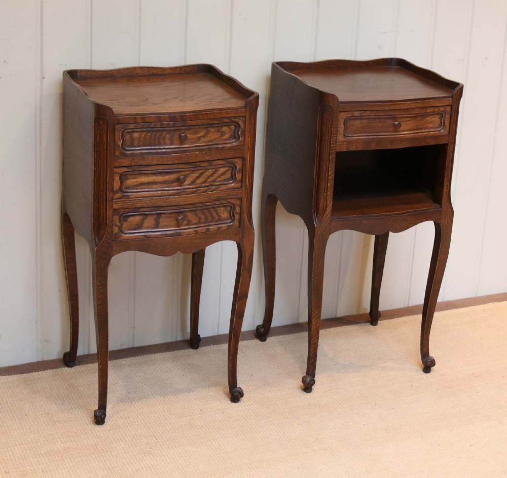 Pair Of French Oak Bedside Cabinets  View II