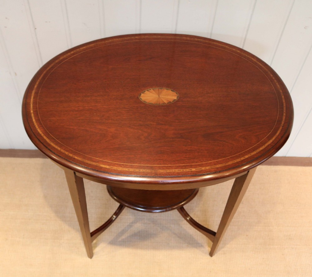 Edwardian Oval Inlaid Mahogany Table View III