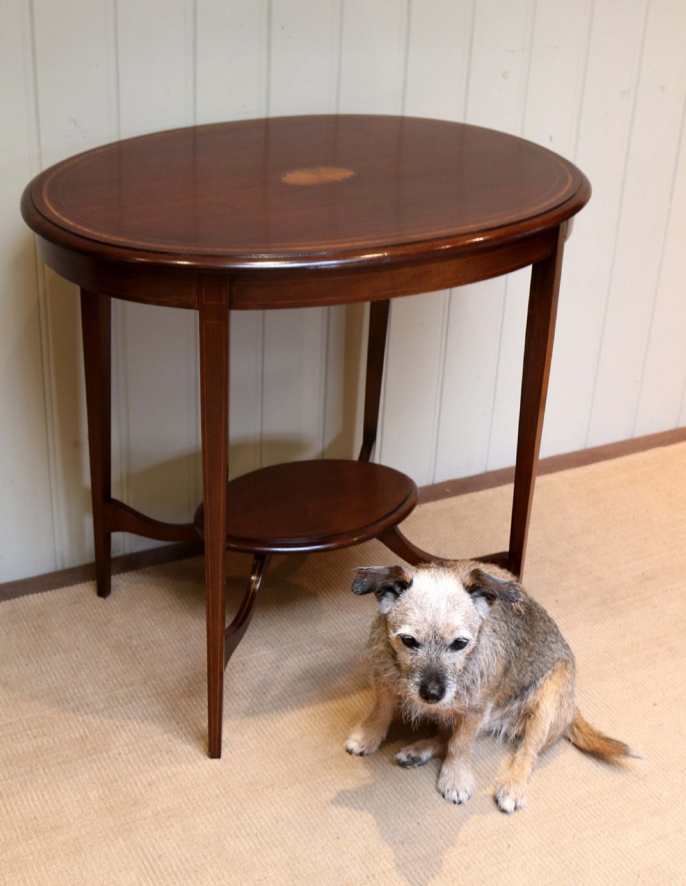 Edwardian Oval Inlaid Mahogany Table View V