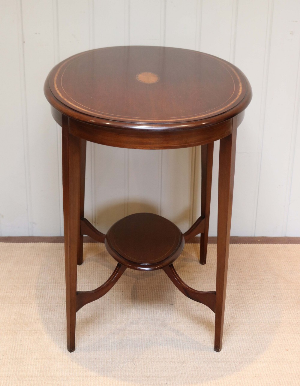 Edwardian Oval Inlaid Mahogany Table View VI