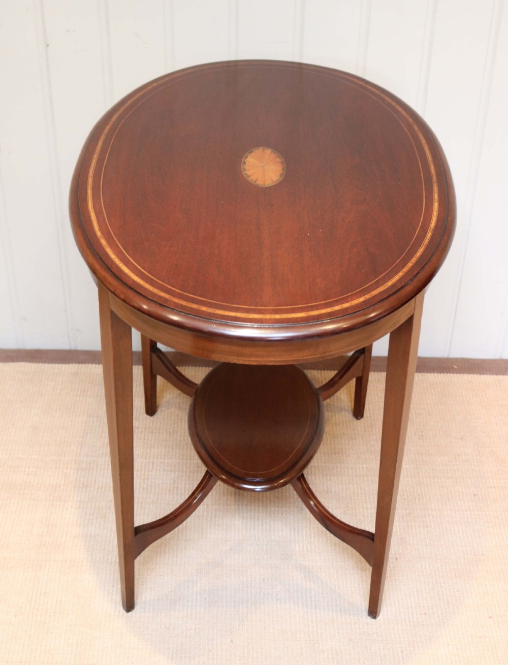 Edwardian Oval Inlaid Mahogany Table View VII