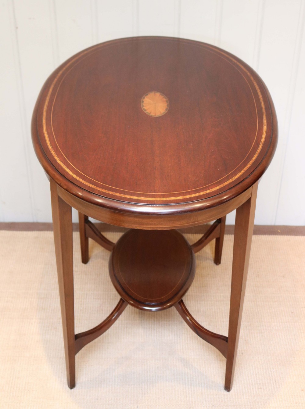 Edwardian Oval Inlaid Mahogany Table View VIII