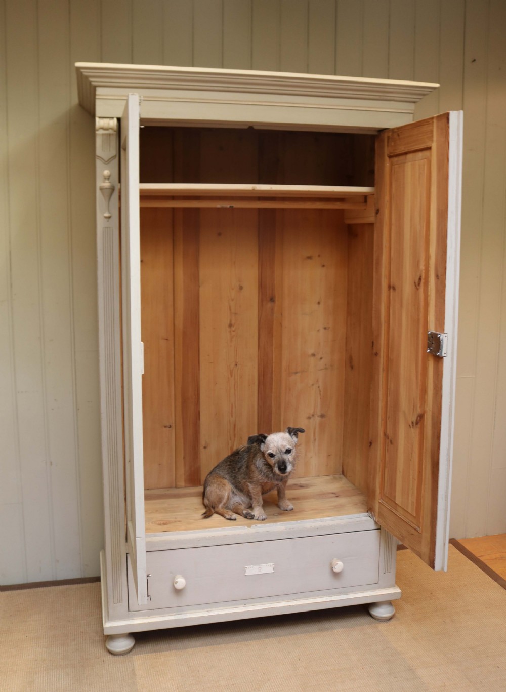 Late 19th Century Painted Continental Two Door Wardrobe View IV