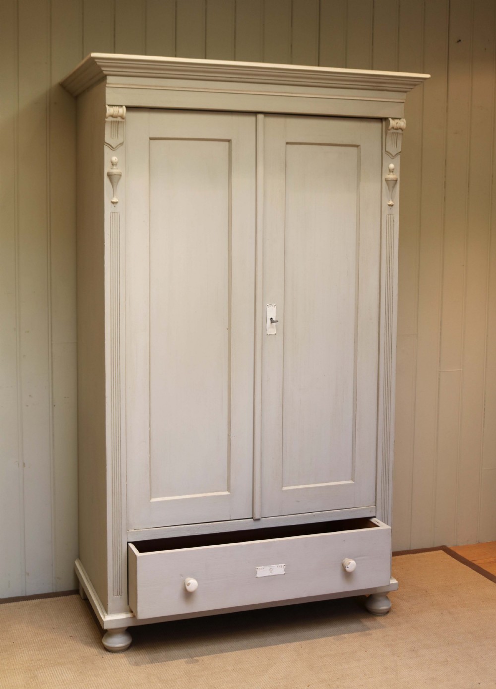 Late 19th Century Painted Continental Two Door Wardrobe View V