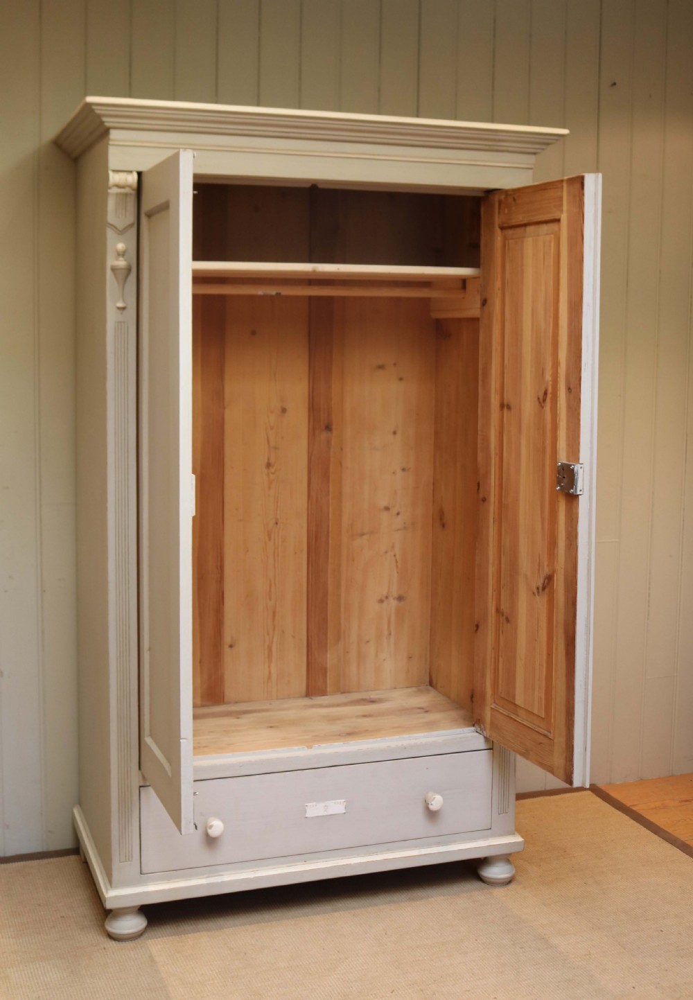 Late 19th Century Painted Continental Two Door Wardrobe View VI