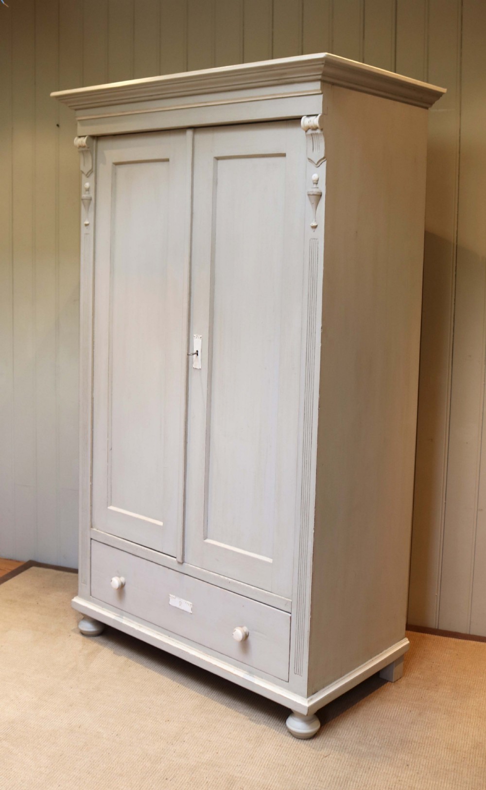 Late 19th Century Painted Continental Two Door Wardrobe View VII