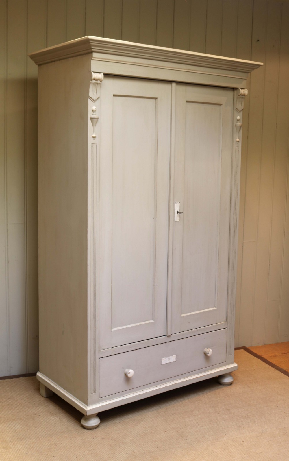 Late 19th Century Painted Continental Two Door Wardrobe View VIII