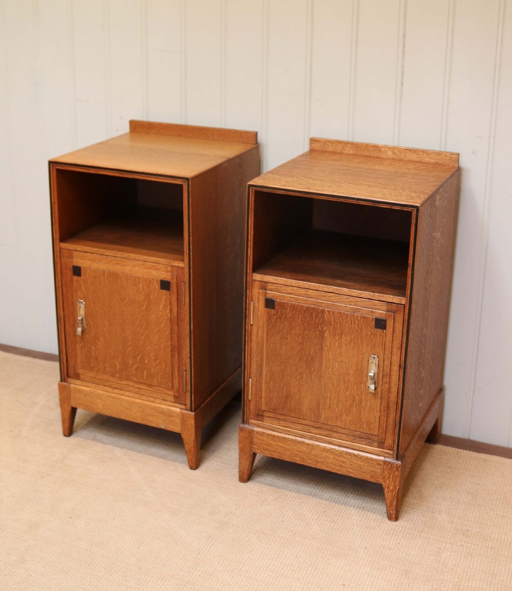 Pair Of Oak Art Deco Bedside Cabinets  View IV