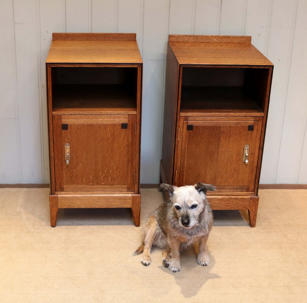 Pair Of Oak Art Deco Bedside Cabinets  View VIII