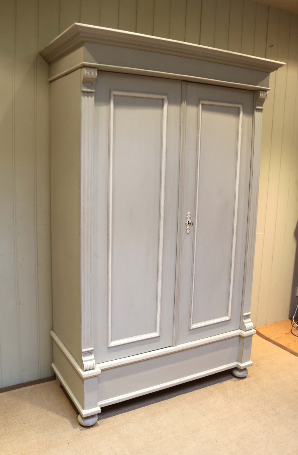 Late 19th Century Continental Painted Two door Wardrobe  View V