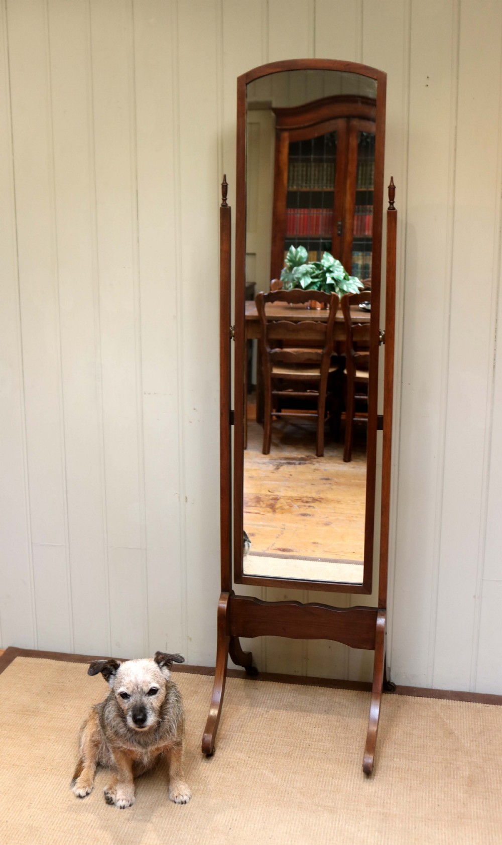 1920s Mahogany Cheval Mirror View VI