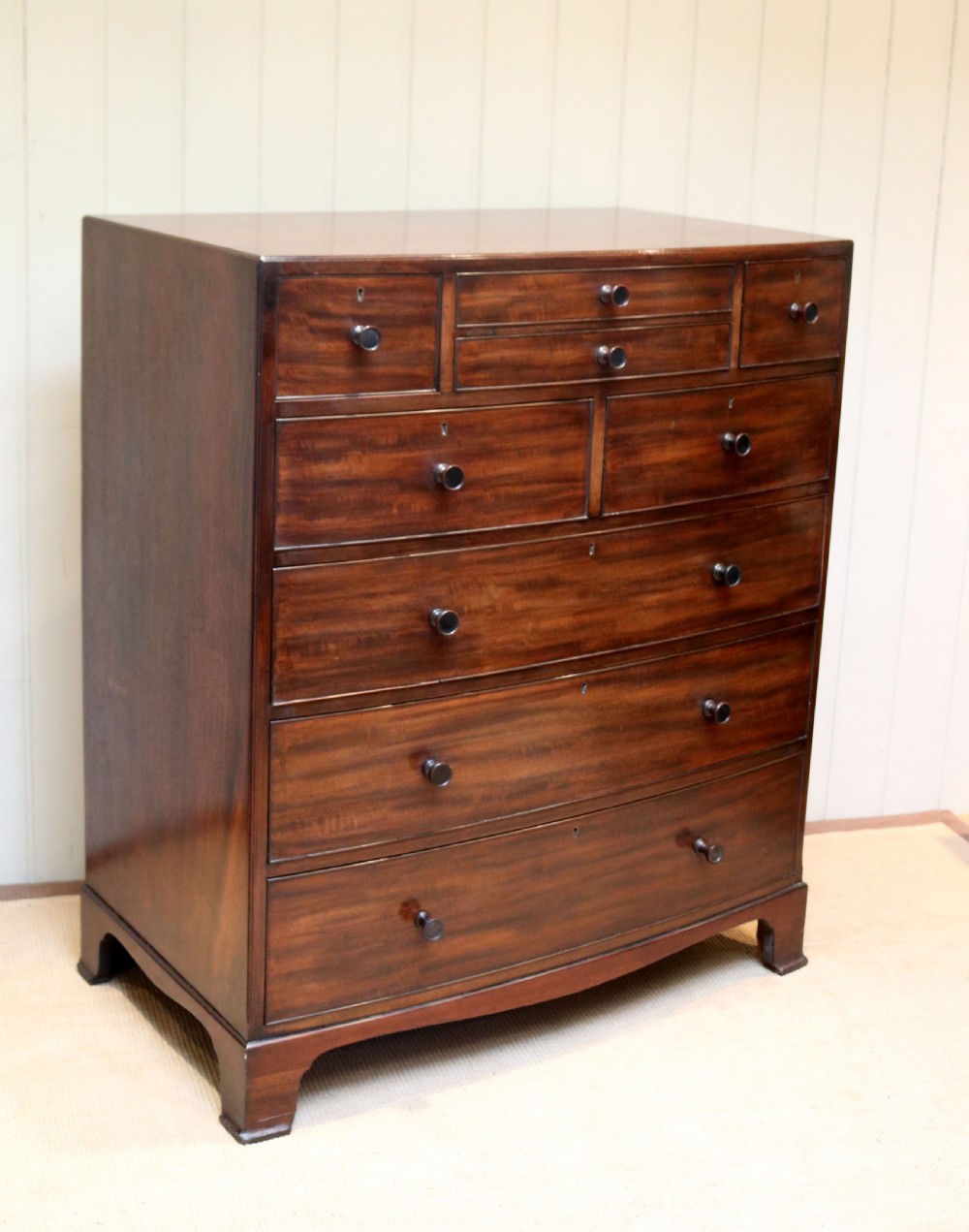 Mahogany Bow Front Chest Of Drawers View V