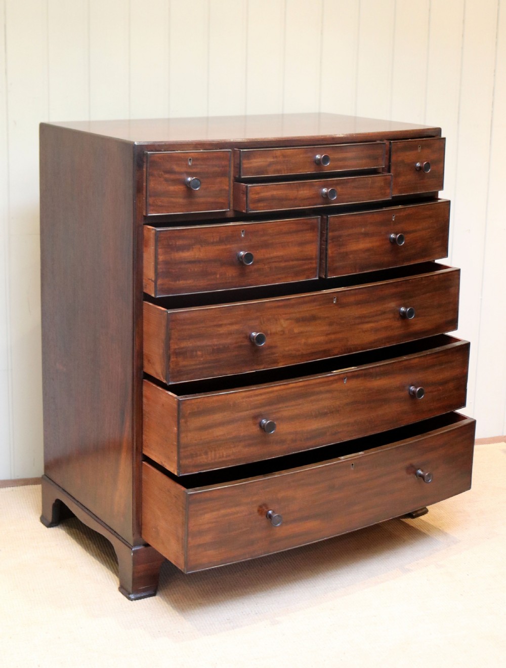 Mahogany Bow Front Chest Of Drawers View VI