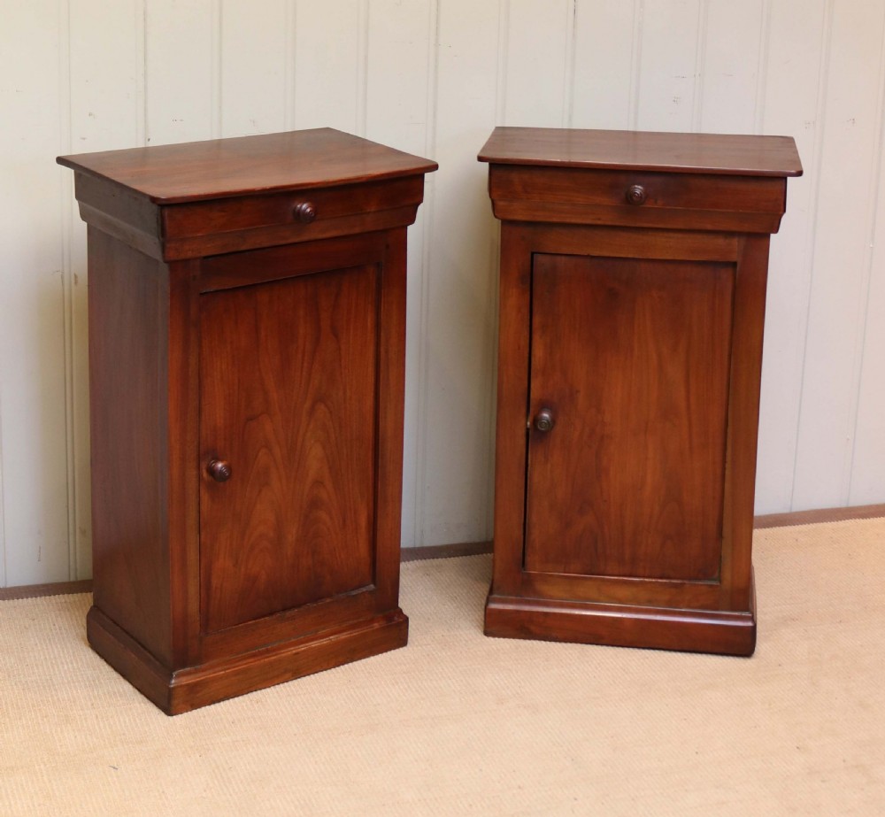 Pair Of Rustic French Cherry Wood Bedside Cupboards View VI