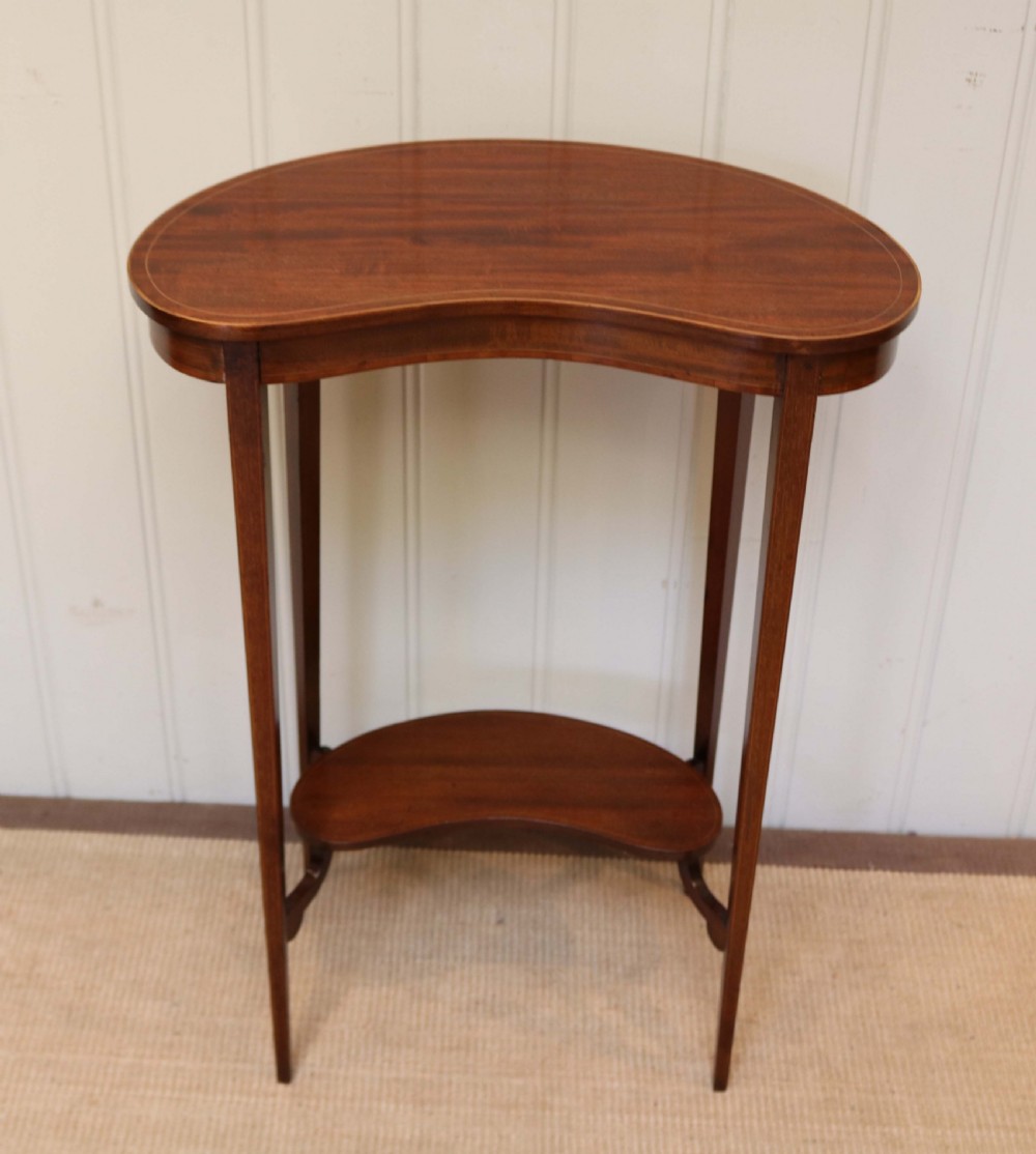 Edwardian Inlaid Kidney Shaped Table