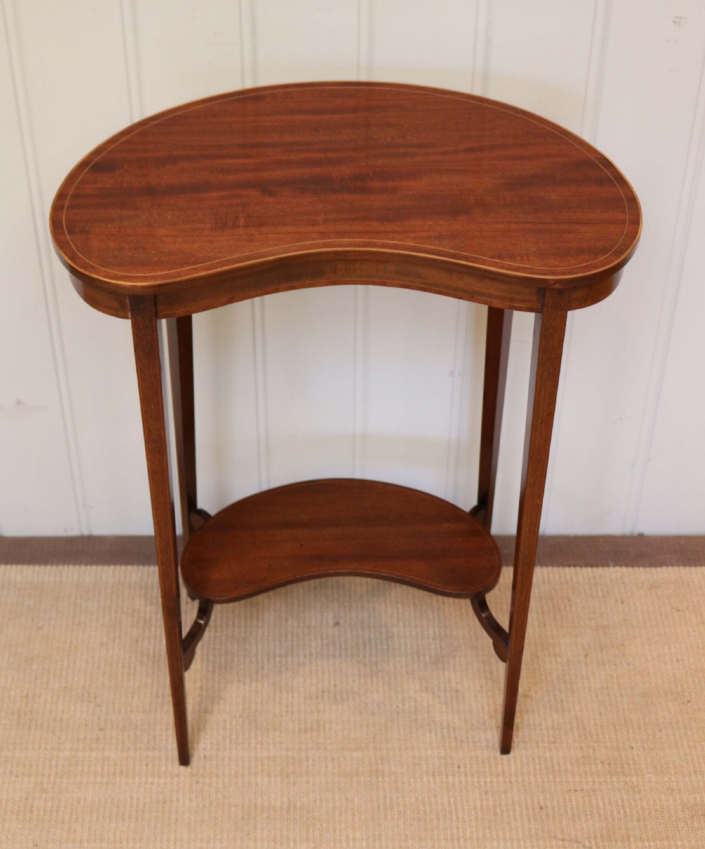 Edwardian Inlaid Kidney Shaped Table View V