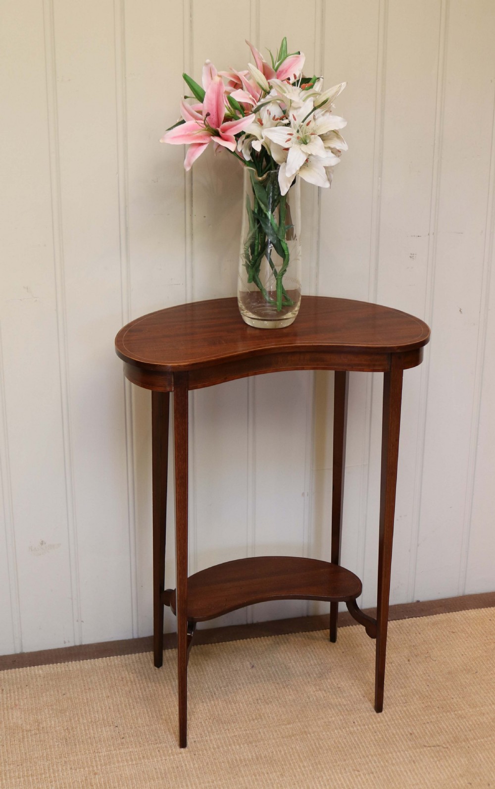 Edwardian Inlaid Kidney Shaped Table View VII