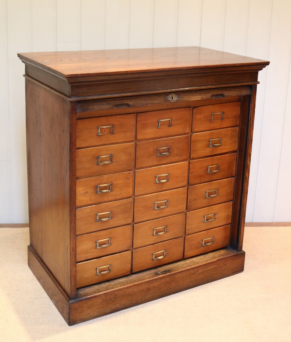 Oak Tambour Front Filing Cabinet  View IV