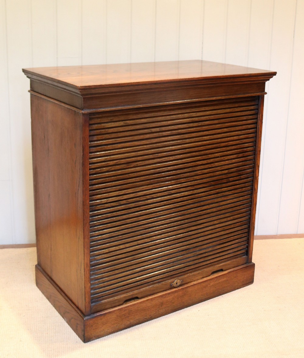 Oak Tambour Front Filing Cabinet  View V