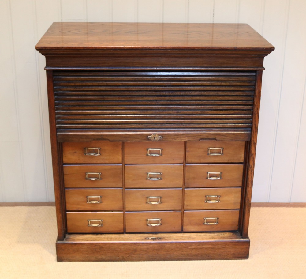 Oak Tambour Front Filing Cabinet  View VI