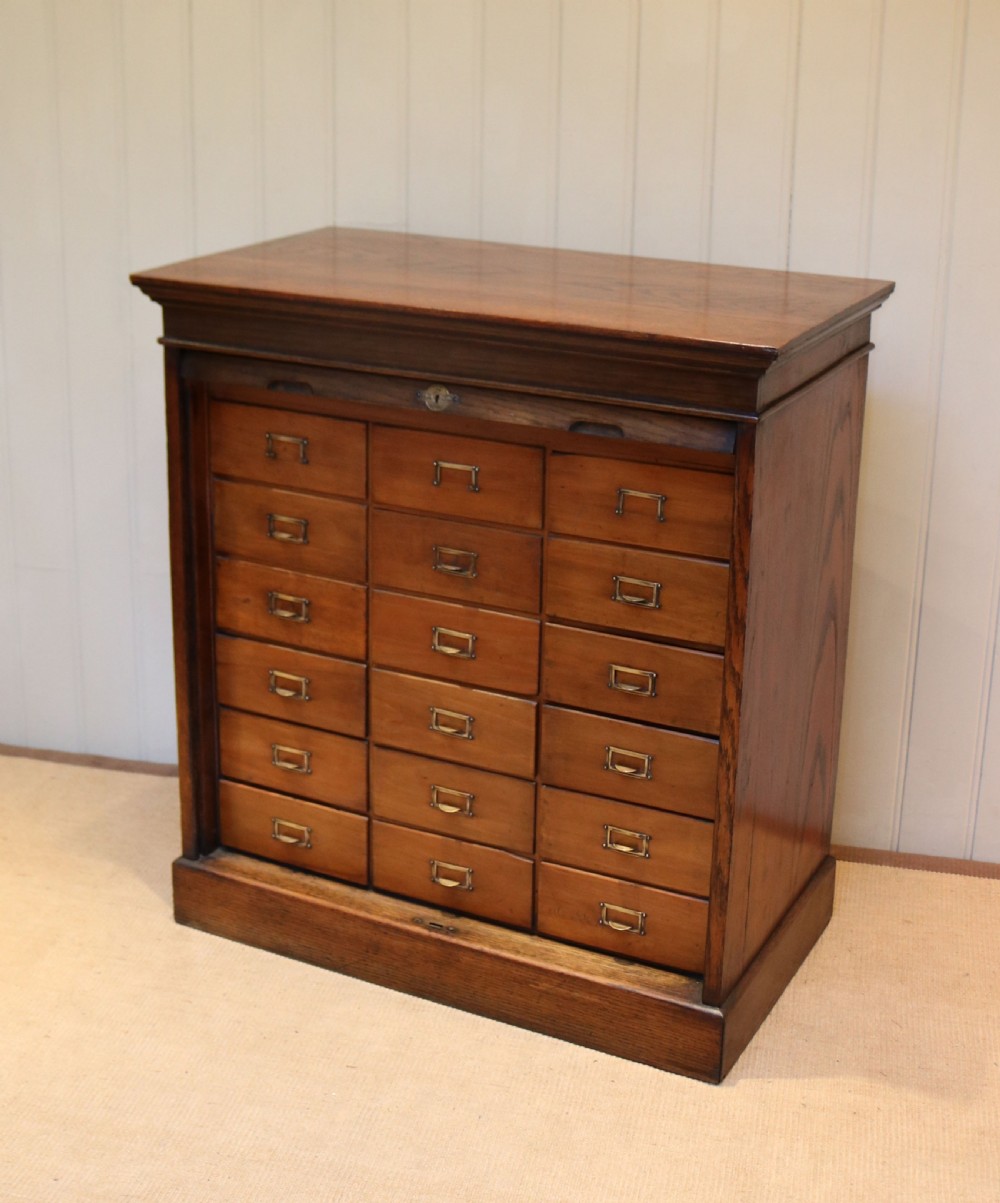Oak Tambour Front Filing Cabinet  View VII