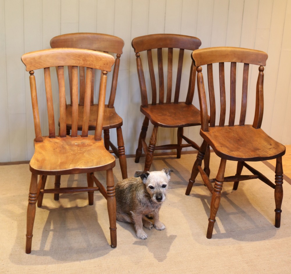 Set Of Four Beech And Elm Chairs View IV
