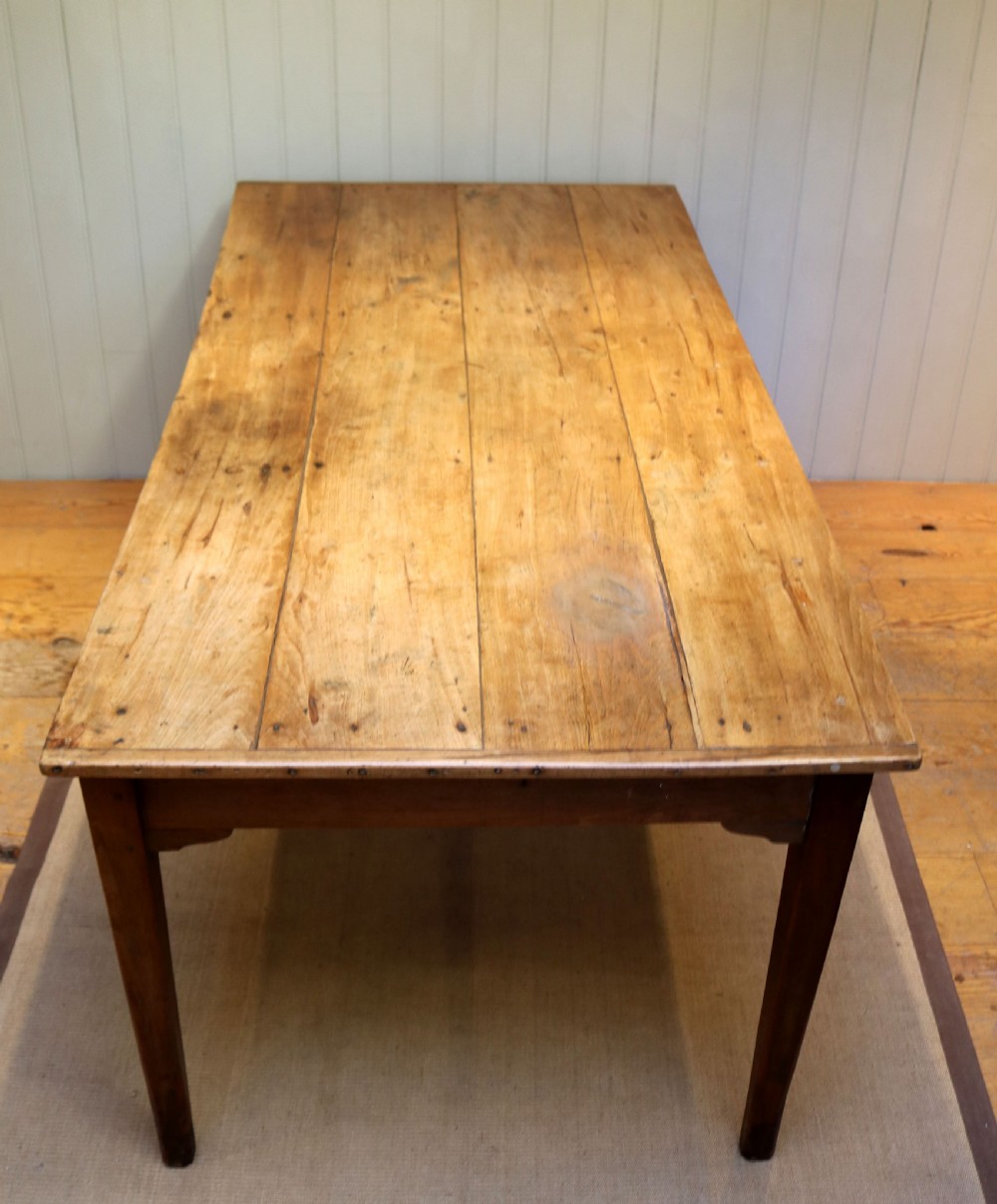 Large Rustic French Beech Farmhouse Table View VI