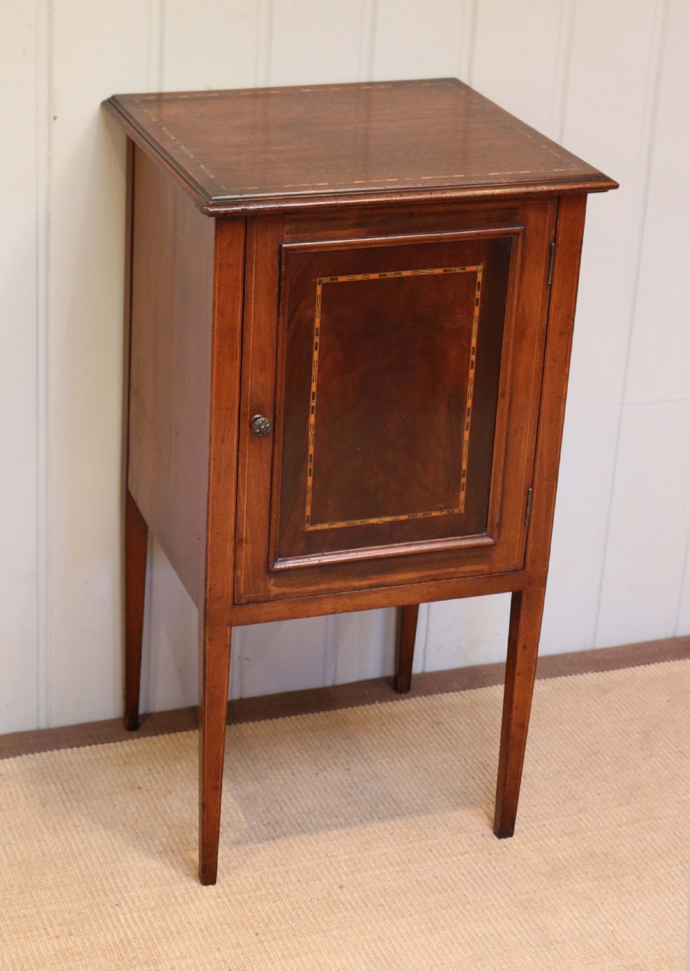 Edwardian Inlaid Mahogany Pot Cupboard View II