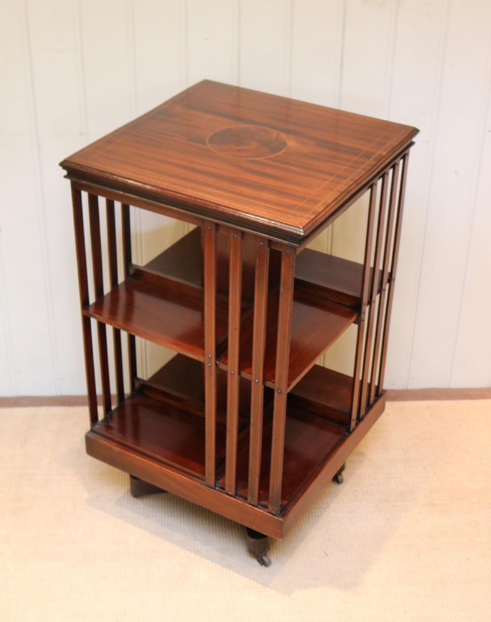 Edwardian Mahogany Revolving Bookcase View IV