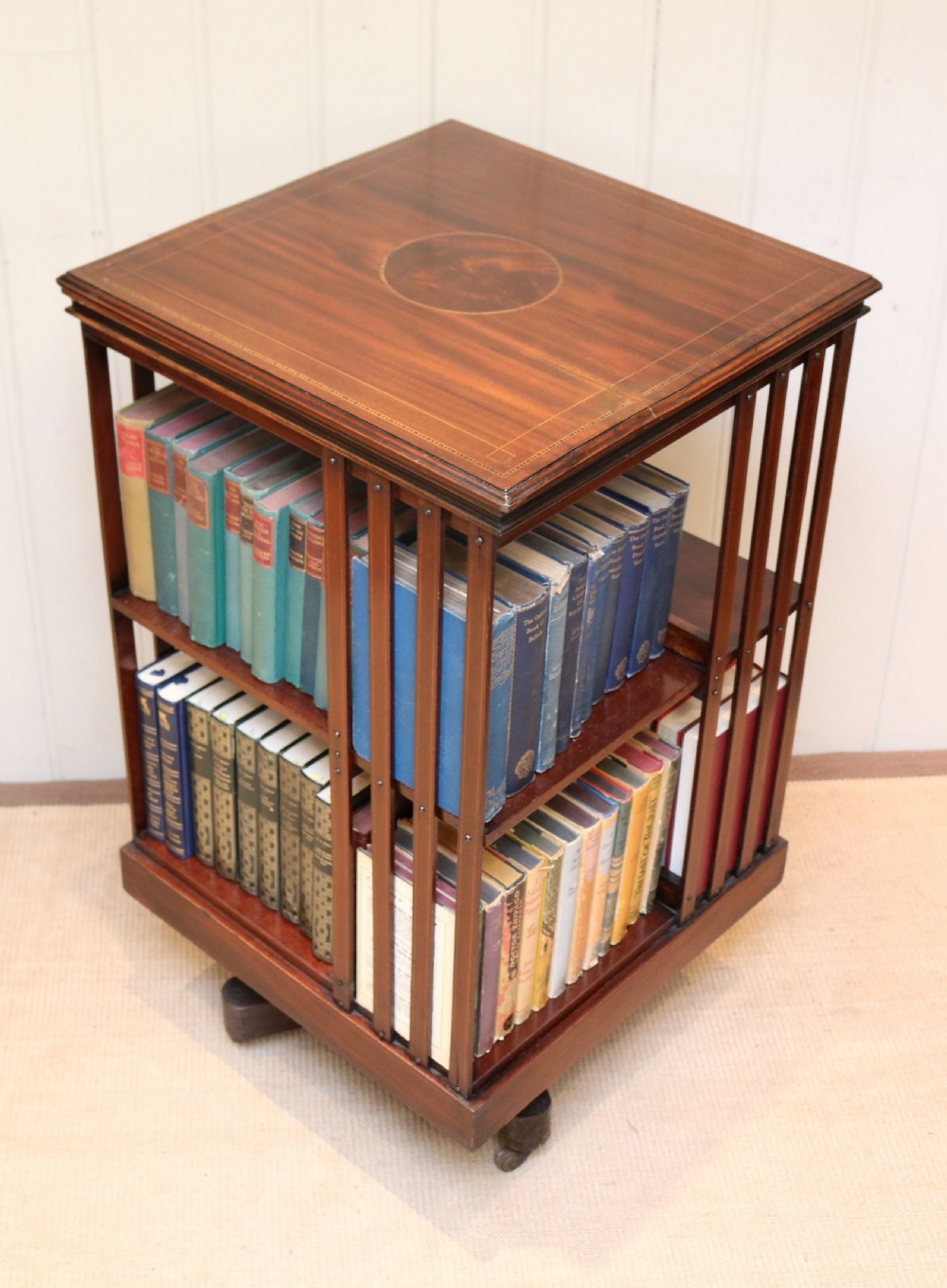 Edwardian Mahogany Revolving Bookcase View V