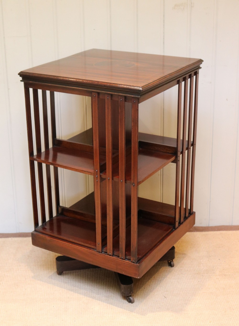 Edwardian Mahogany Revolving Bookcase View VI