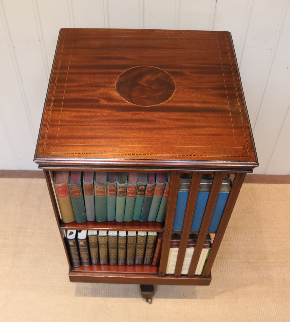 Edwardian Mahogany Revolving Bookcase View VII