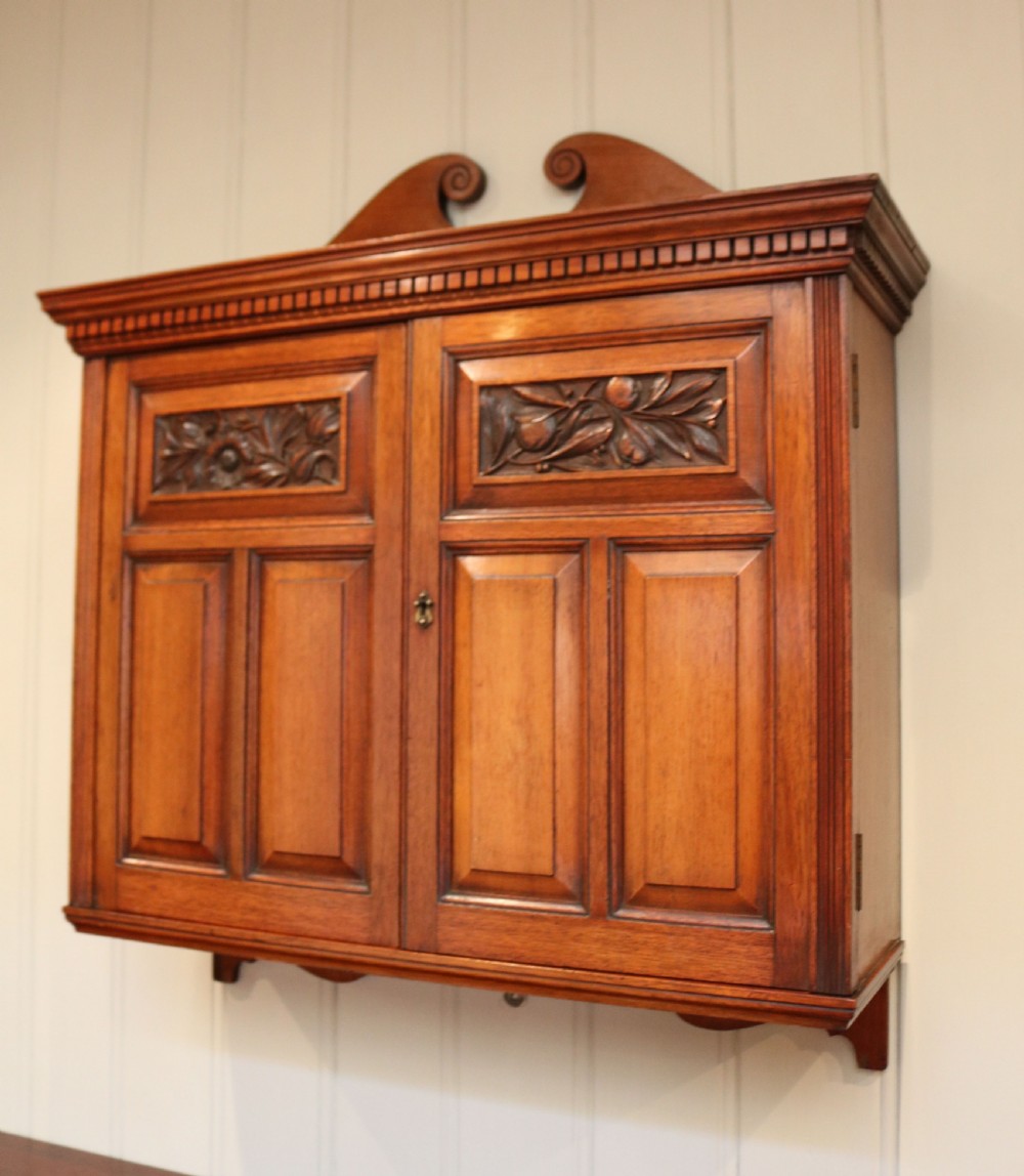 Edwardian Walnut Two Door Wall Cabinet  View IV