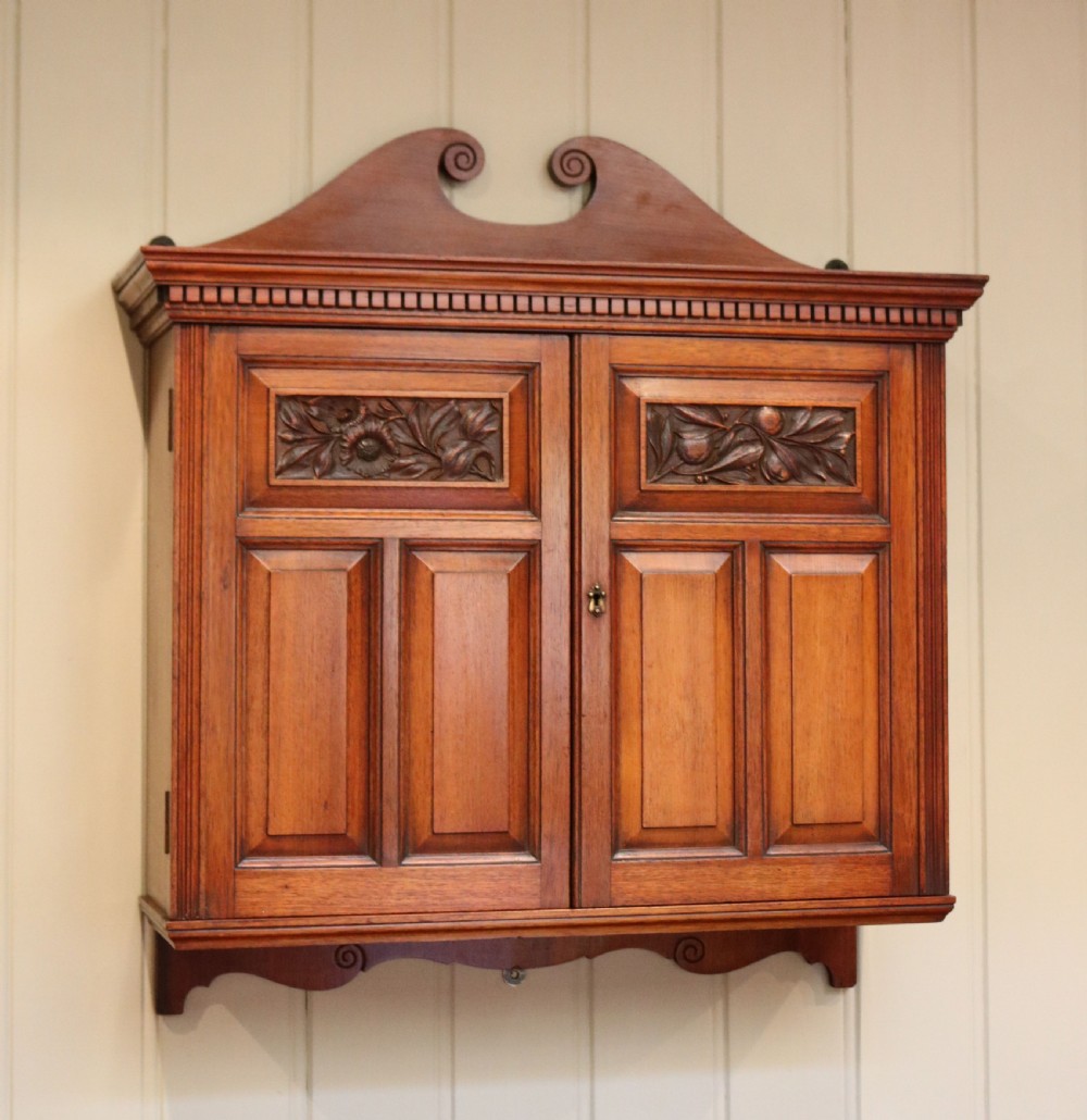 Edwardian Walnut Two Door Wall Cabinet  View V