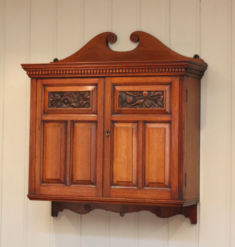Edwardian Walnut Two Door Wall Cabinet  View VI